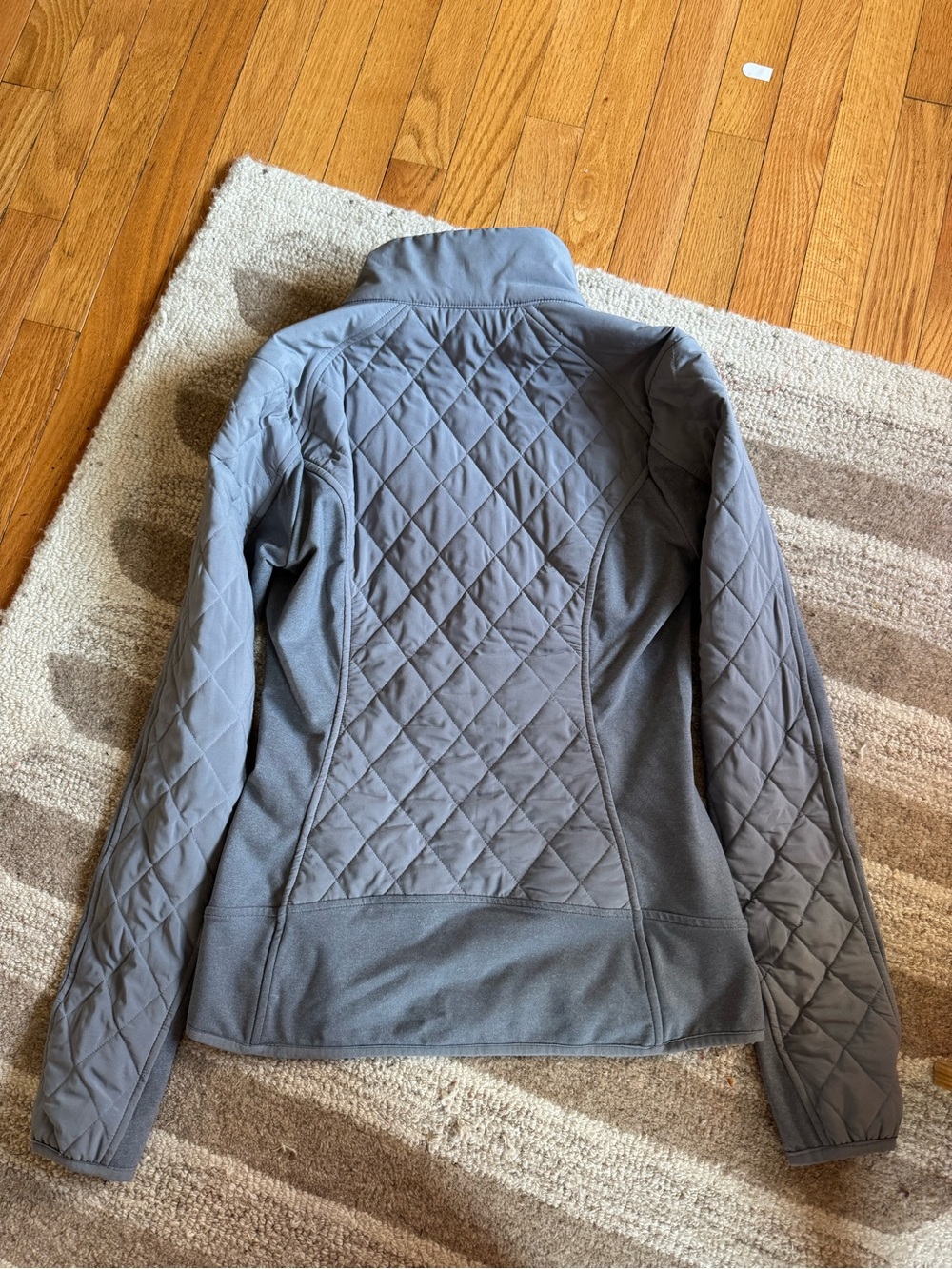 Athleta Quilted Grey Full-Zip Jacket - Picture 5 of 5